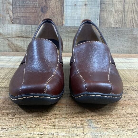 Bjorndal Noelle Leather Upper Brown Slip On‎ Wedge Loafers 136244 Womens 10M - Picture 2 of 13